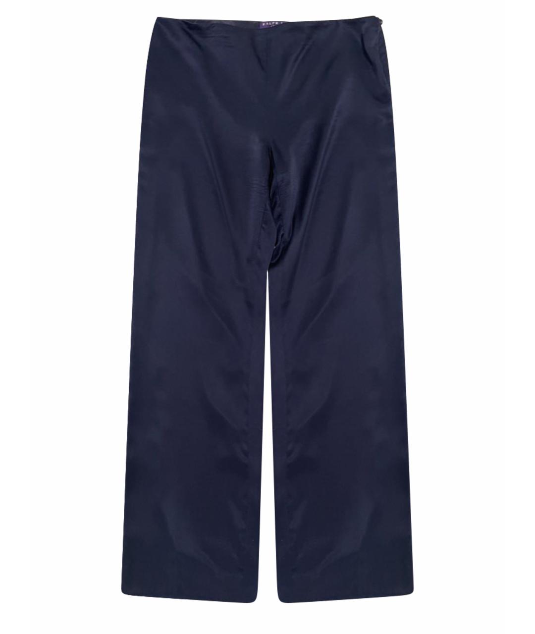 RALPH LAUREN COLLECTION Темно-синие шелковые брюки широкие, фото 1