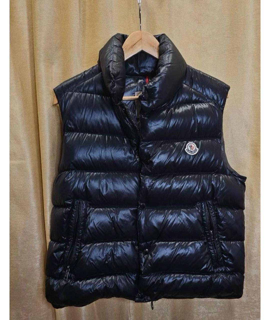 MONCLER Черный хлопковый жилет, фото 6