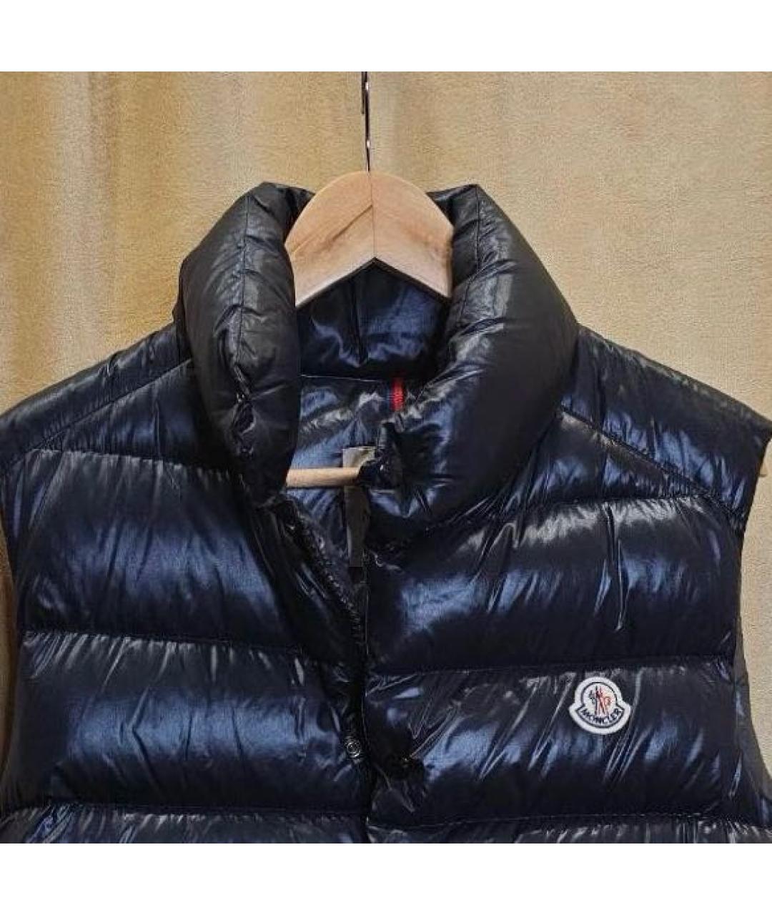 MONCLER Черный хлопковый жилет, фото 3