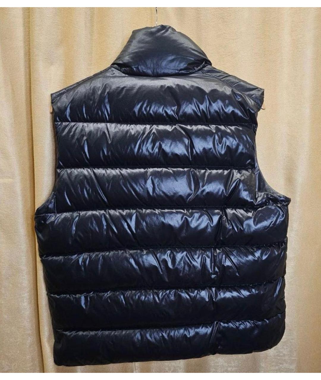 MONCLER Черный хлопковый жилет, фото 2