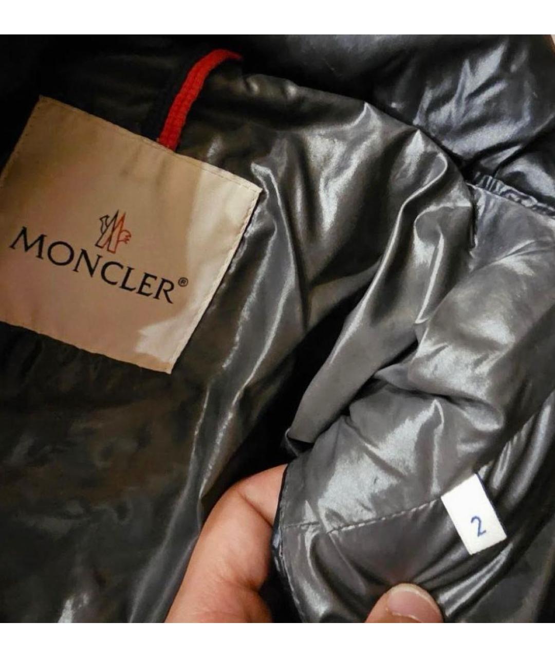 MONCLER Черный хлопковый жилет, фото 4