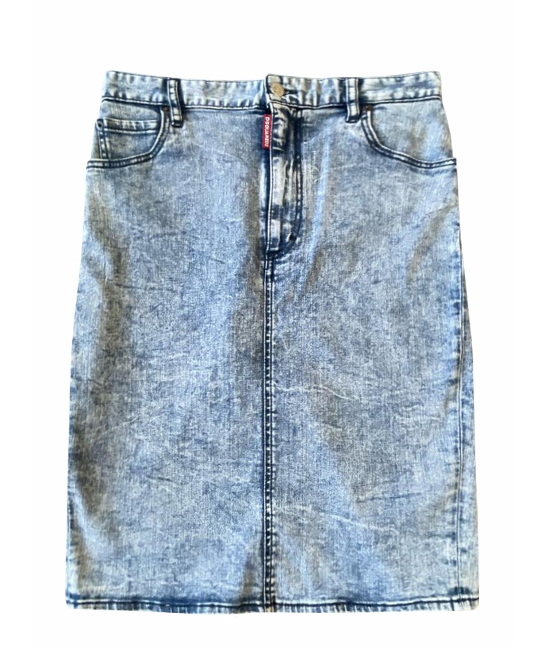 DSQUARED2 Голубая деним юбка миди, фото 1