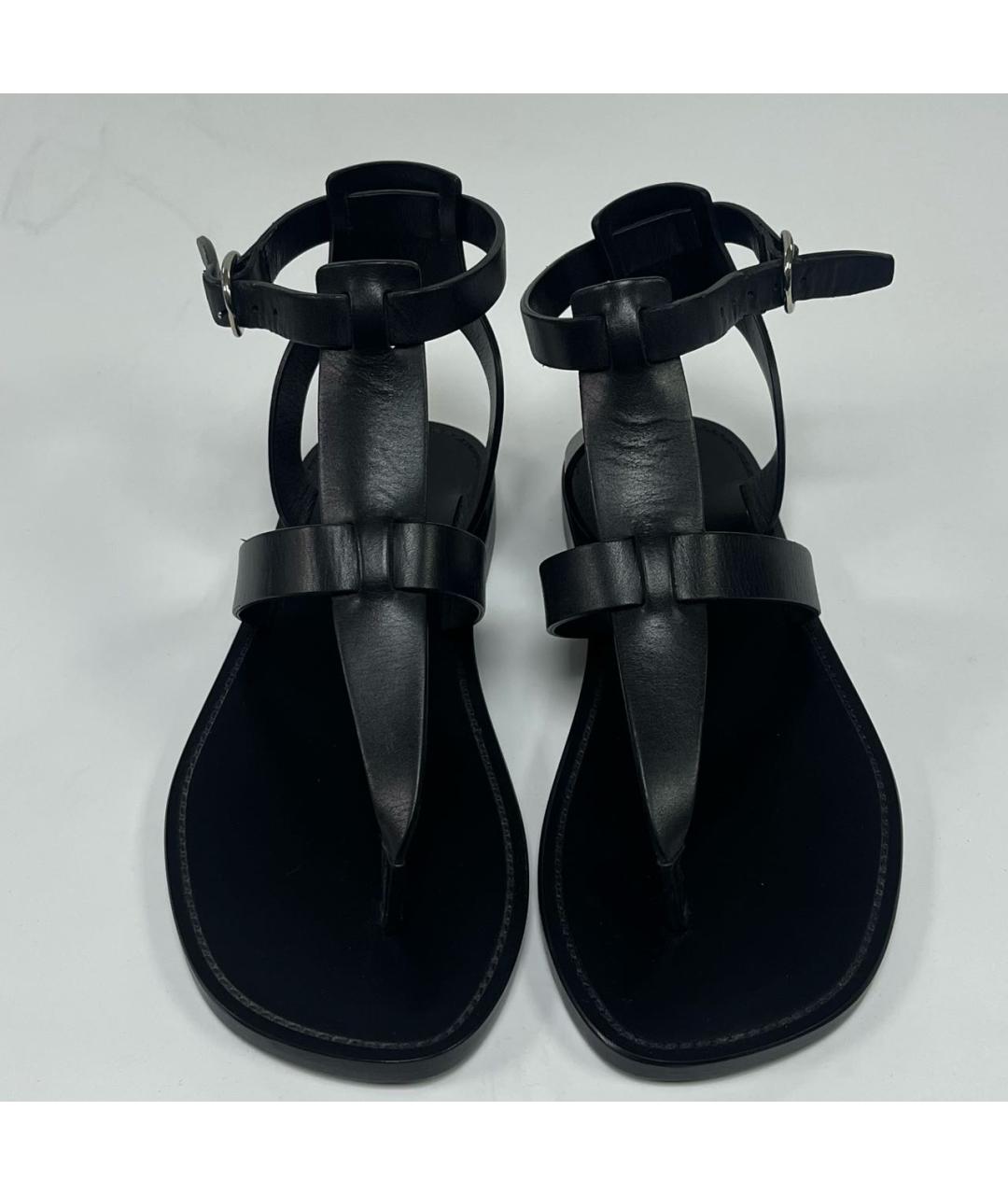 CELINE Черные кожаные сандалии, фото 6