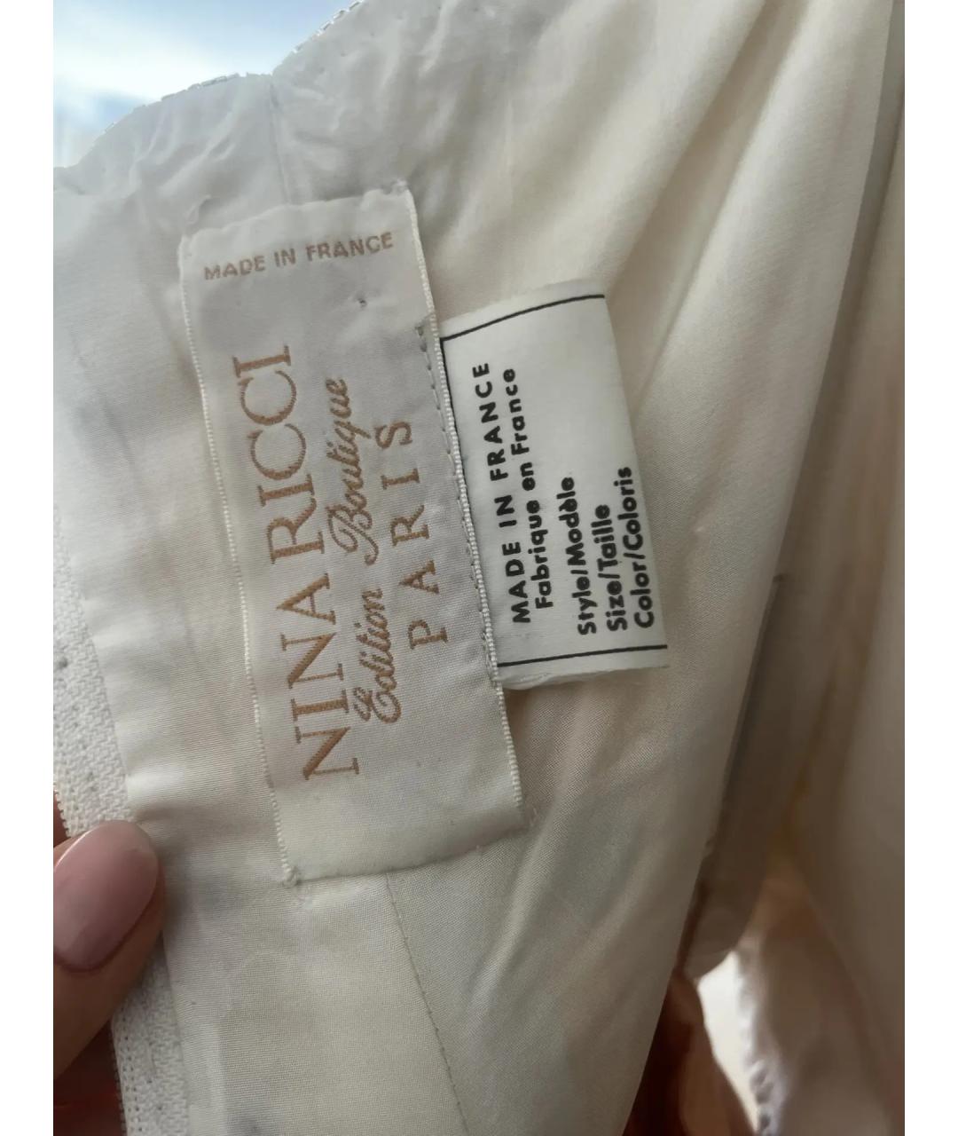 NINA RICCI Бежевое шелковое вечернее платье, фото 3