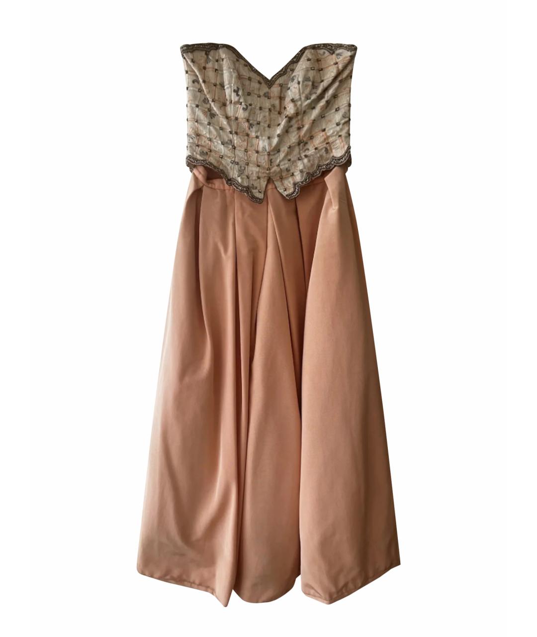 NINA RICCI Бежевое шелковое вечернее платье, фото 1