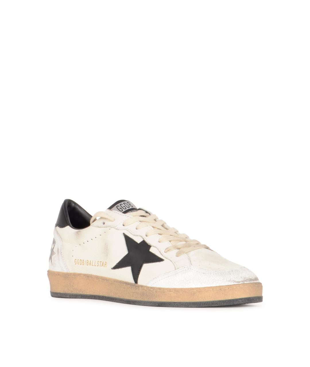 GOLDEN GOOSE DELUXE BRAND Белые кожаные низкие кроссовки / кеды, фото 2