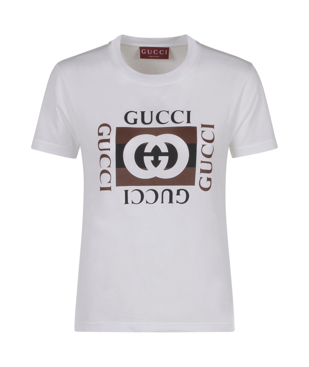 GUCCI Белая хлопковая футболка, фото 1
