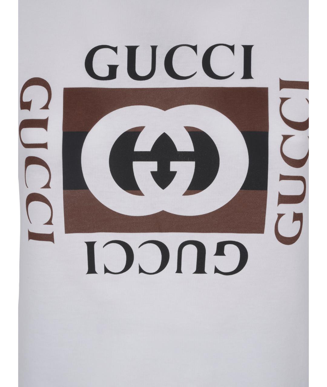 GUCCI Белая хлопковая футболка, фото 3