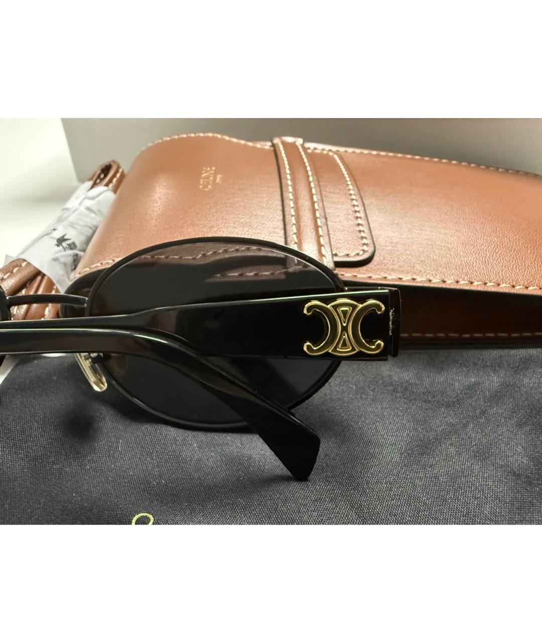CELINE Черные металлические солнцезащитные очки, фото 8