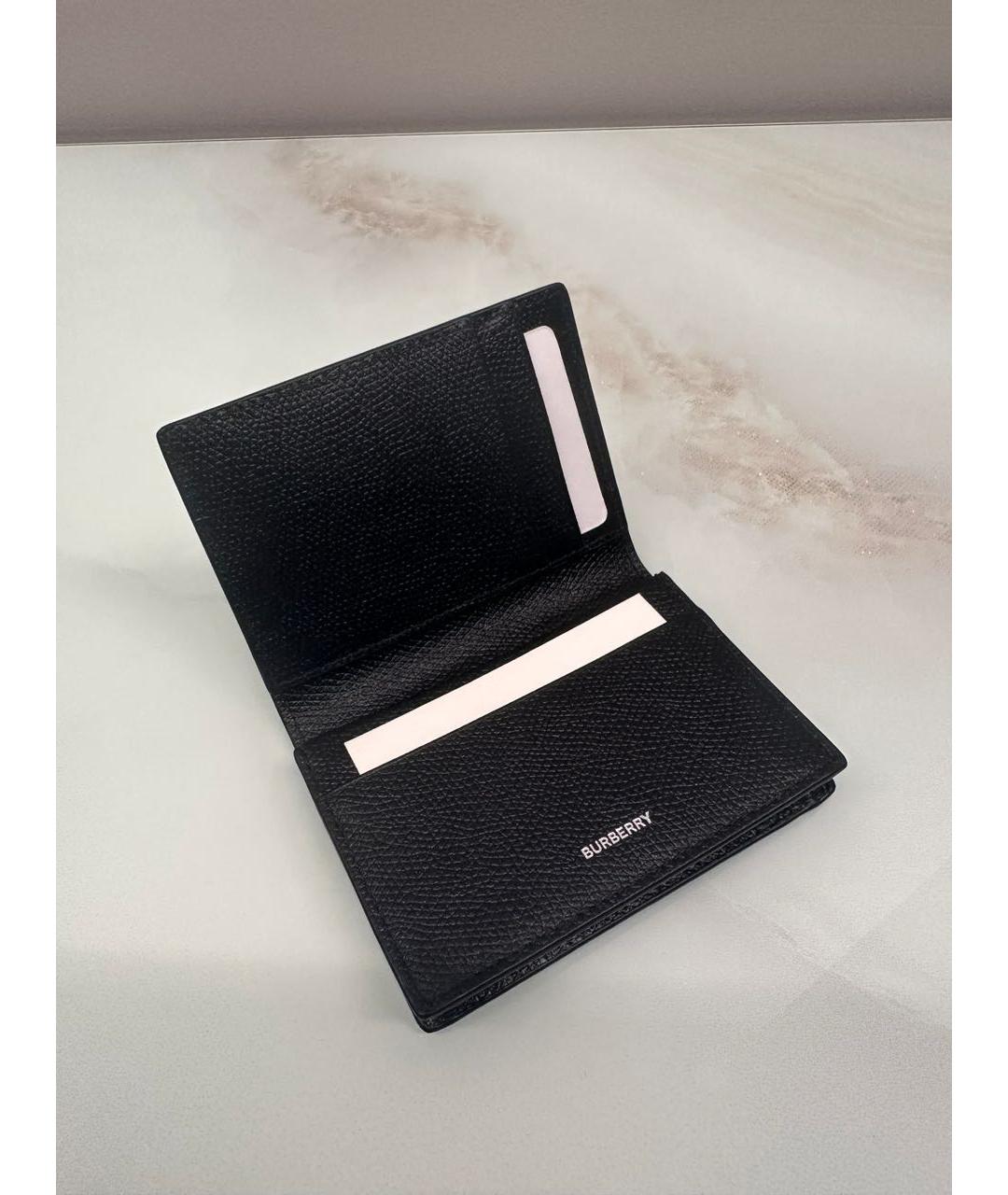 BURBERRY Черный кожаный кардхолдер, фото 5