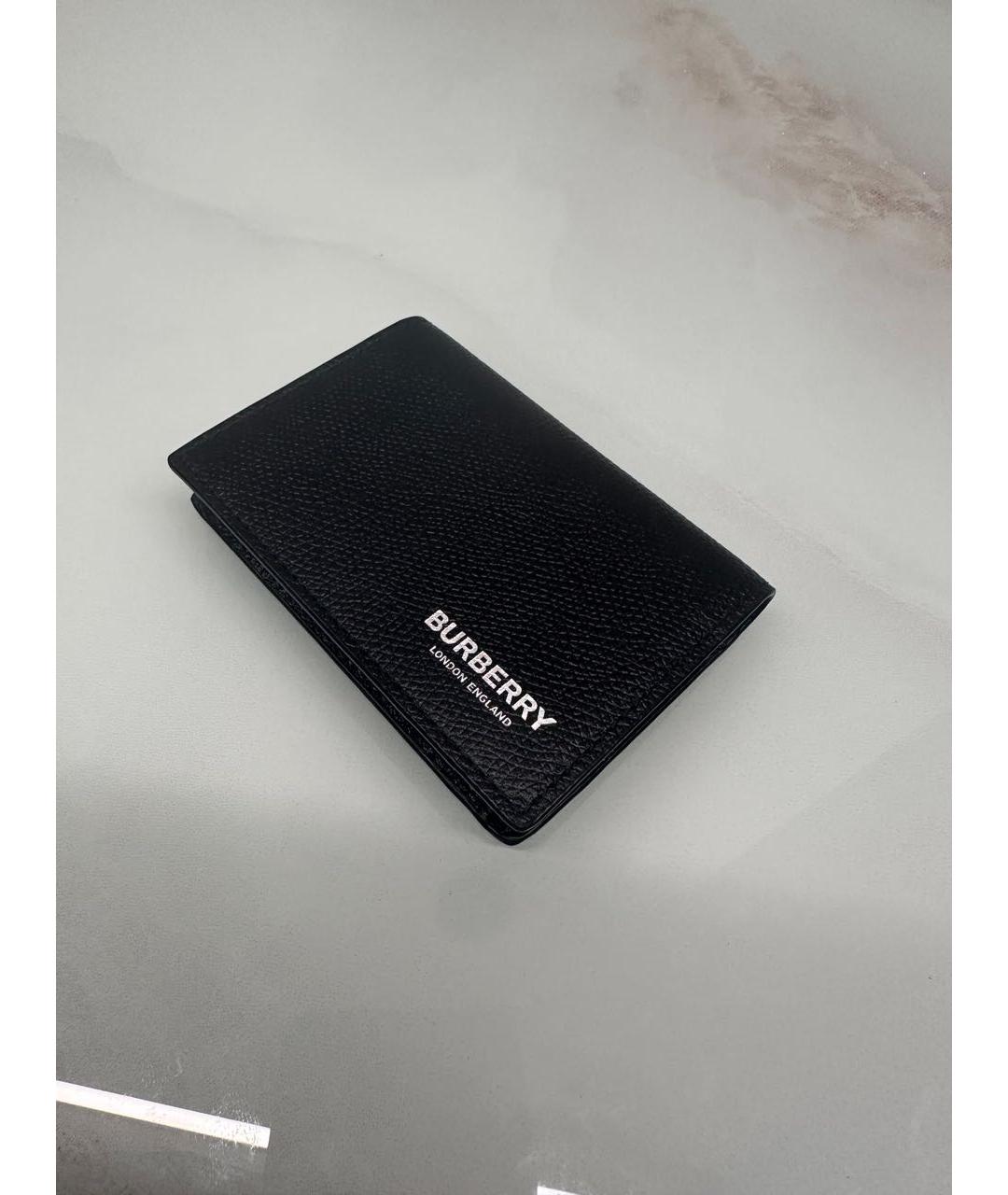 BURBERRY Черная кожаная визитница, фото 3