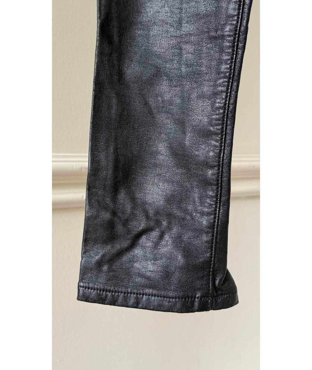SAINT LAURENT Черные кожаные брюки узкие, фото 6