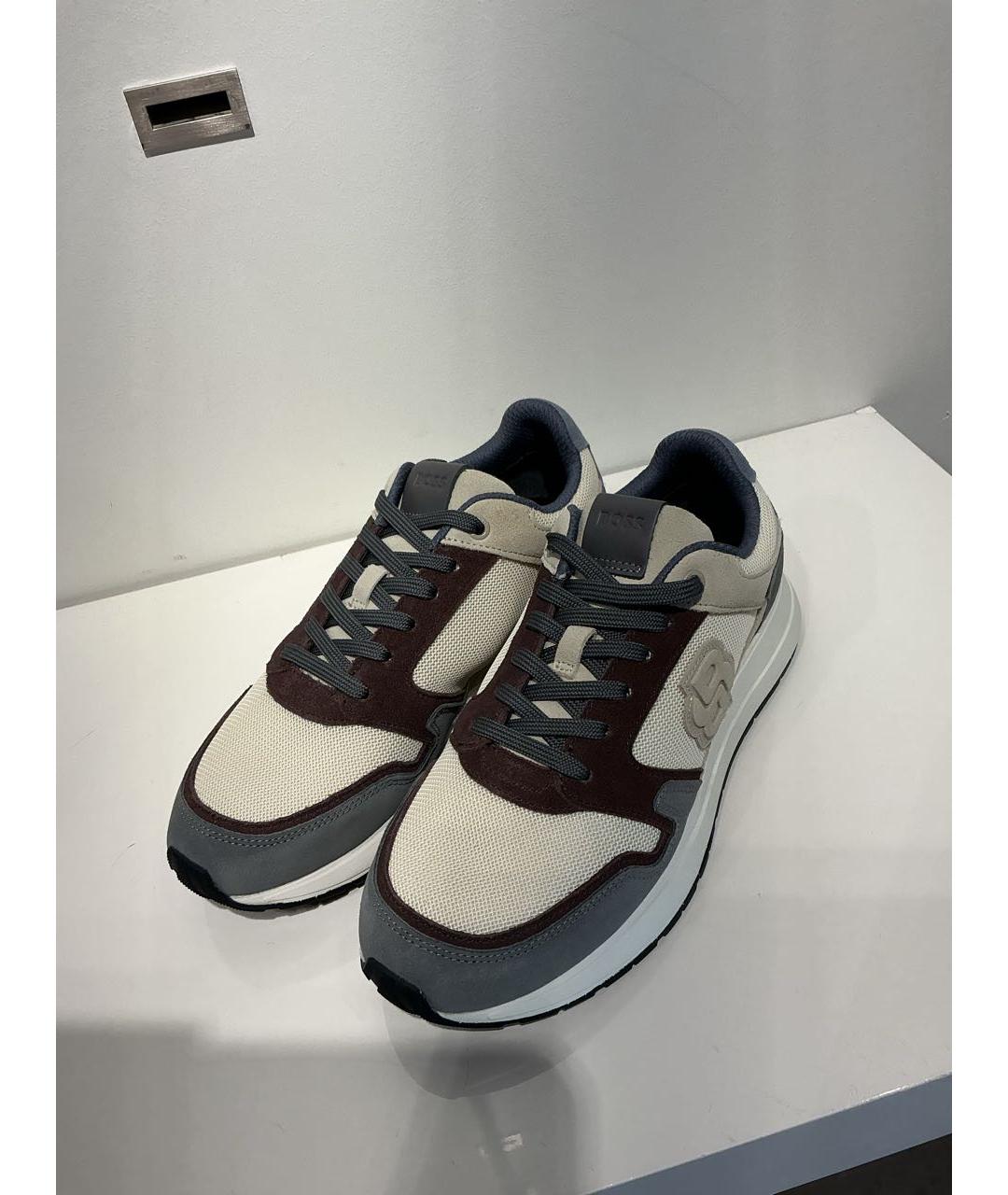 HUGO BOSS Белые текстильные низкие кроссовки / кеды, фото 2