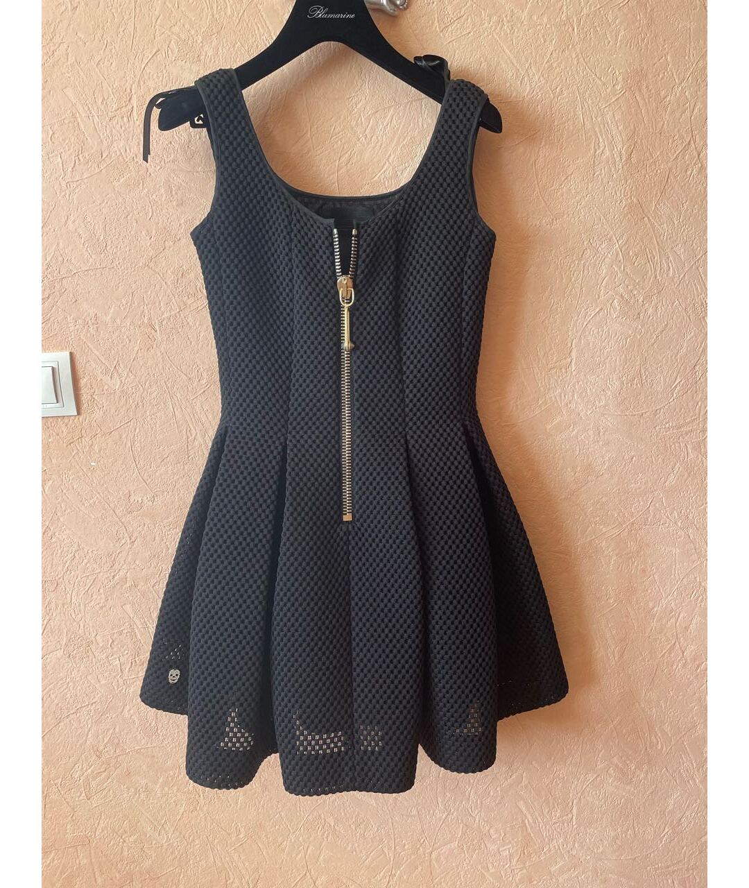 PHILIPP PLEIN Черное полиэстеровое коктейльное платье, фото 9