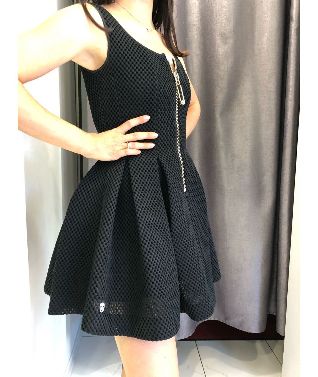 PHILIPP PLEIN Черное полиэстеровое коктейльное платье, фото 4