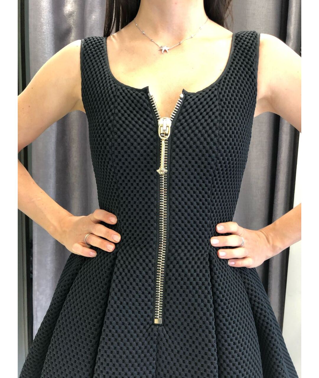 PHILIPP PLEIN Черное полиэстеровое коктейльное платье, фото 7