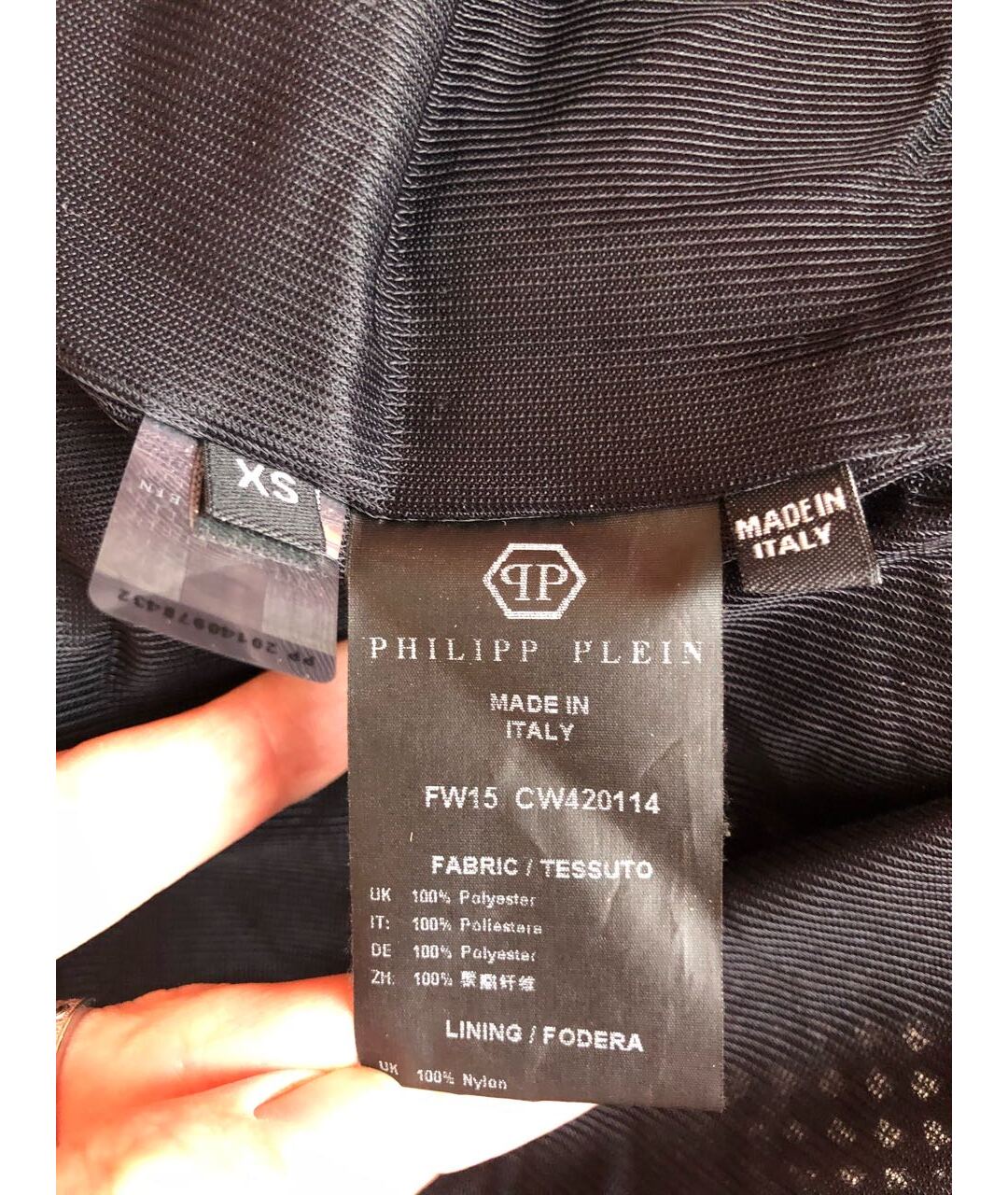 PHILIPP PLEIN Черное полиэстеровое коктейльное платье, фото 8