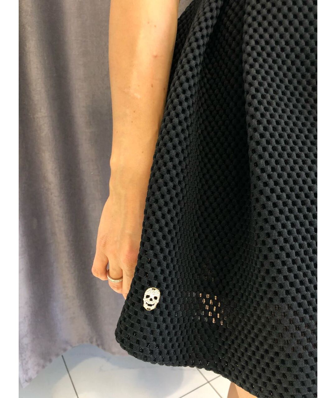 PHILIPP PLEIN Черное полиэстеровое коктейльное платье, фото 6