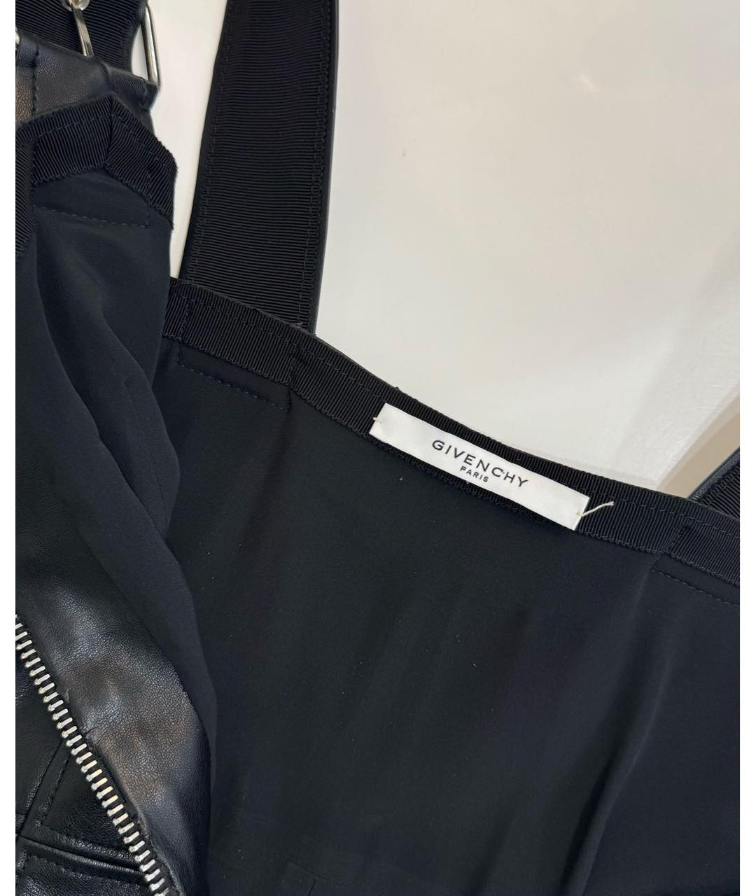 GIVENCHY Черное кожаное повседневное платье, фото 2