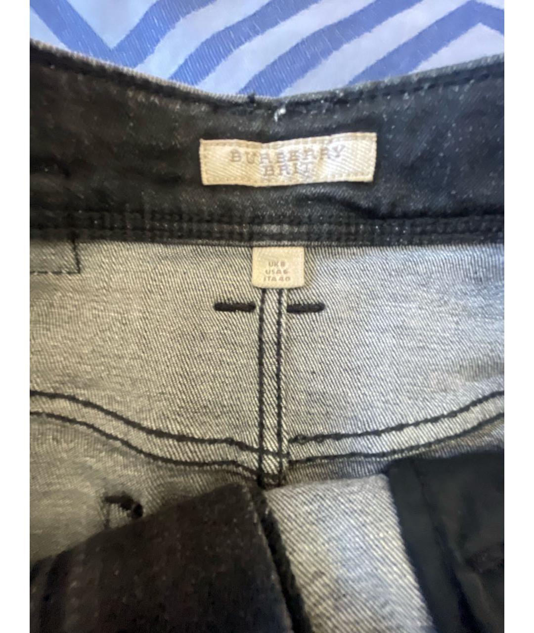 BURBERRY Черная деним юбка мини, фото 4