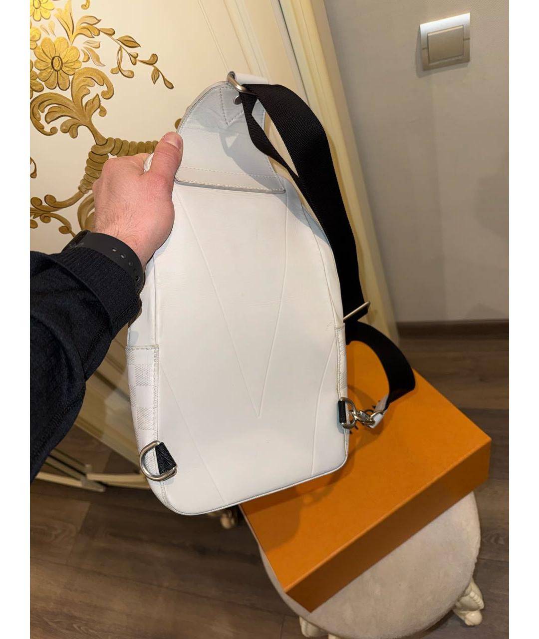 LOUIS VUITTON Белая кожаная сумка на плечо, фото 4