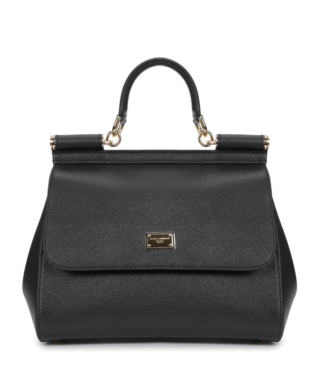 DOLCE&GABBANA Черная сумка через плечо из лакированной кожи, фото 1