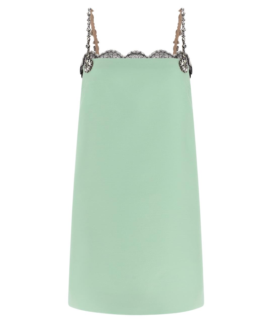 VALENTINO Зеленое шерстяное коктейльное платье, фото 1