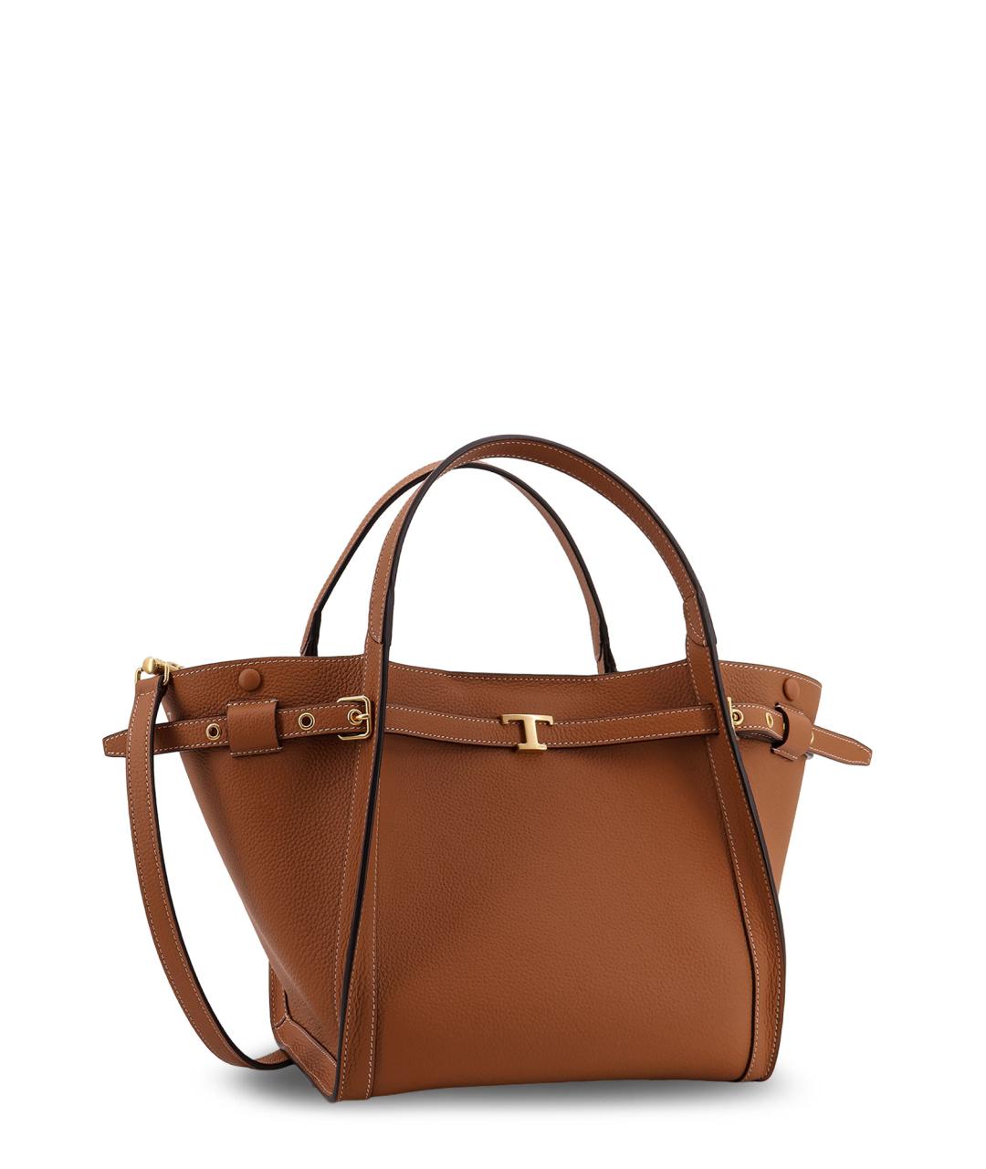 TOD'S Коричневая кожаная сумка тоут, фото 3