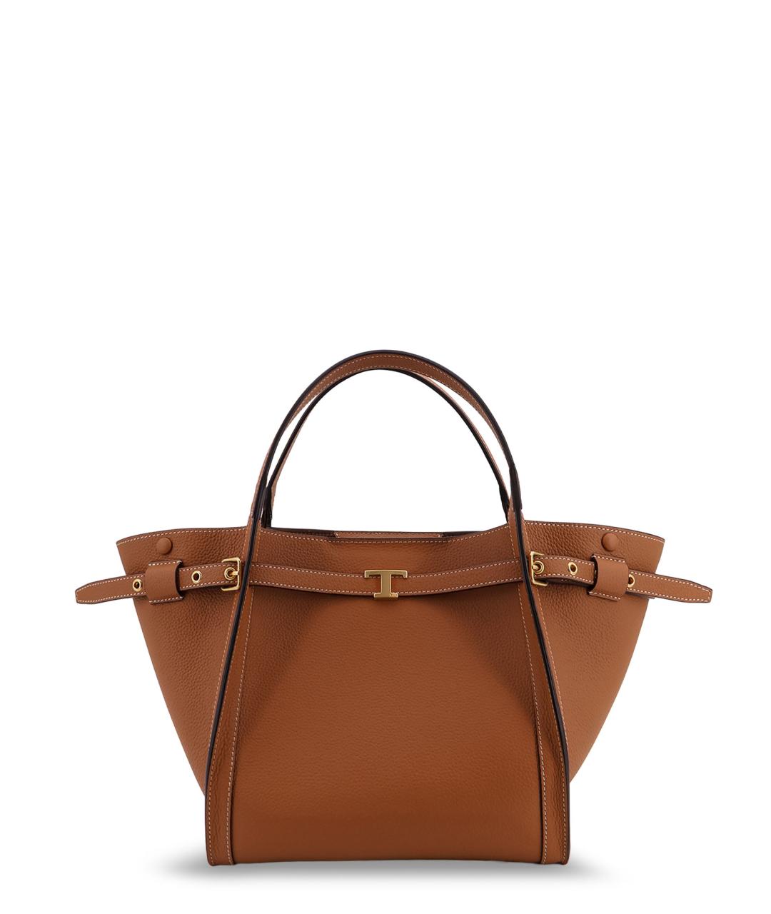 TOD'S Коричневая кожаная сумка тоут, фото 1