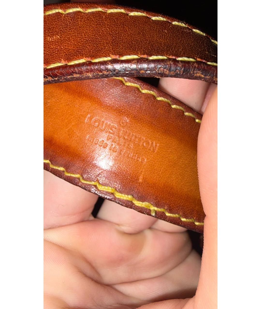 LOUIS VUITTON Коричневая кожаная сумка на плечо, фото 4