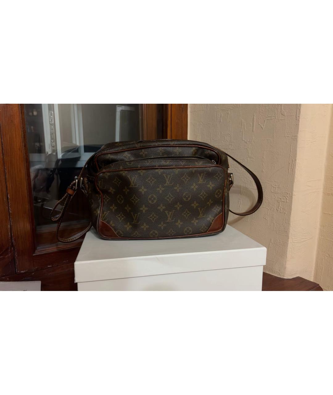 LOUIS VUITTON Коричневая кожаная сумка на плечо, фото 5