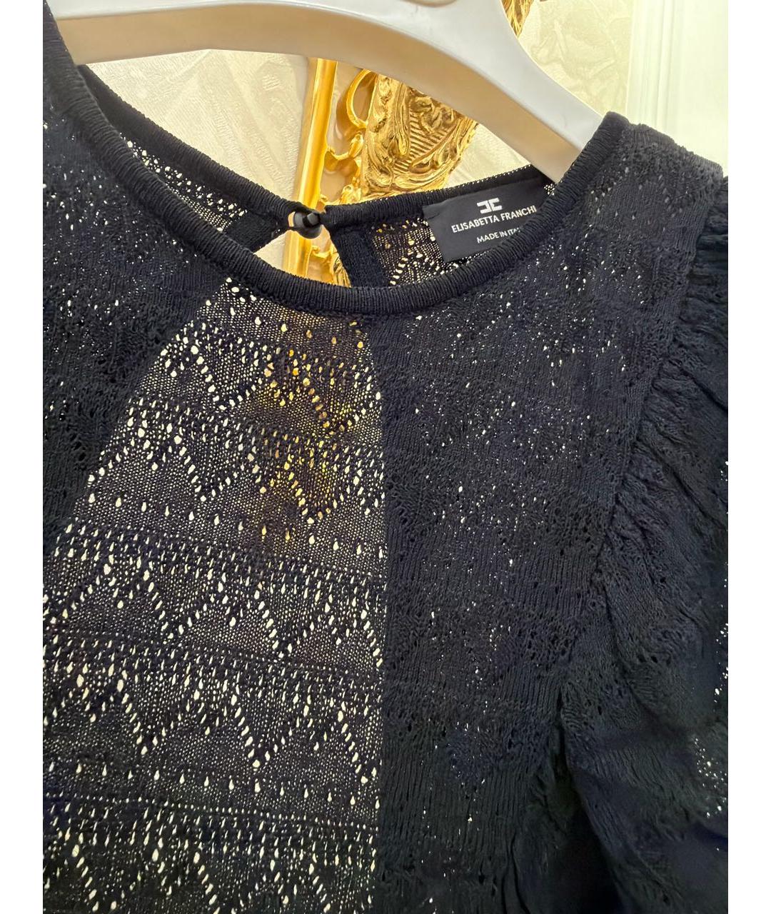 ELISABETTA FRANCHI Черная вискозная блузы, фото 2