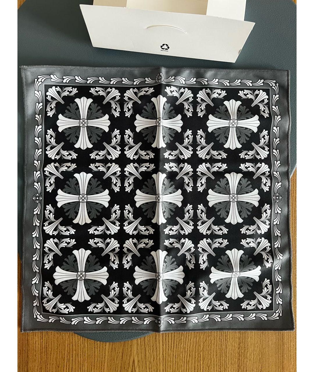 CHROME HEARTS Черный хлопковый платок, фото 7