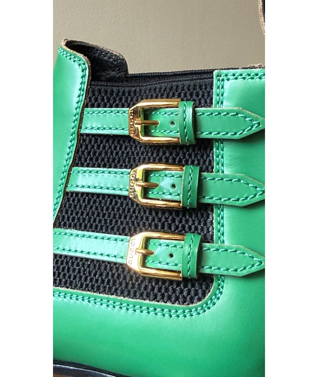 GUCCI Зеленые кожаные ботинки, фото 7
