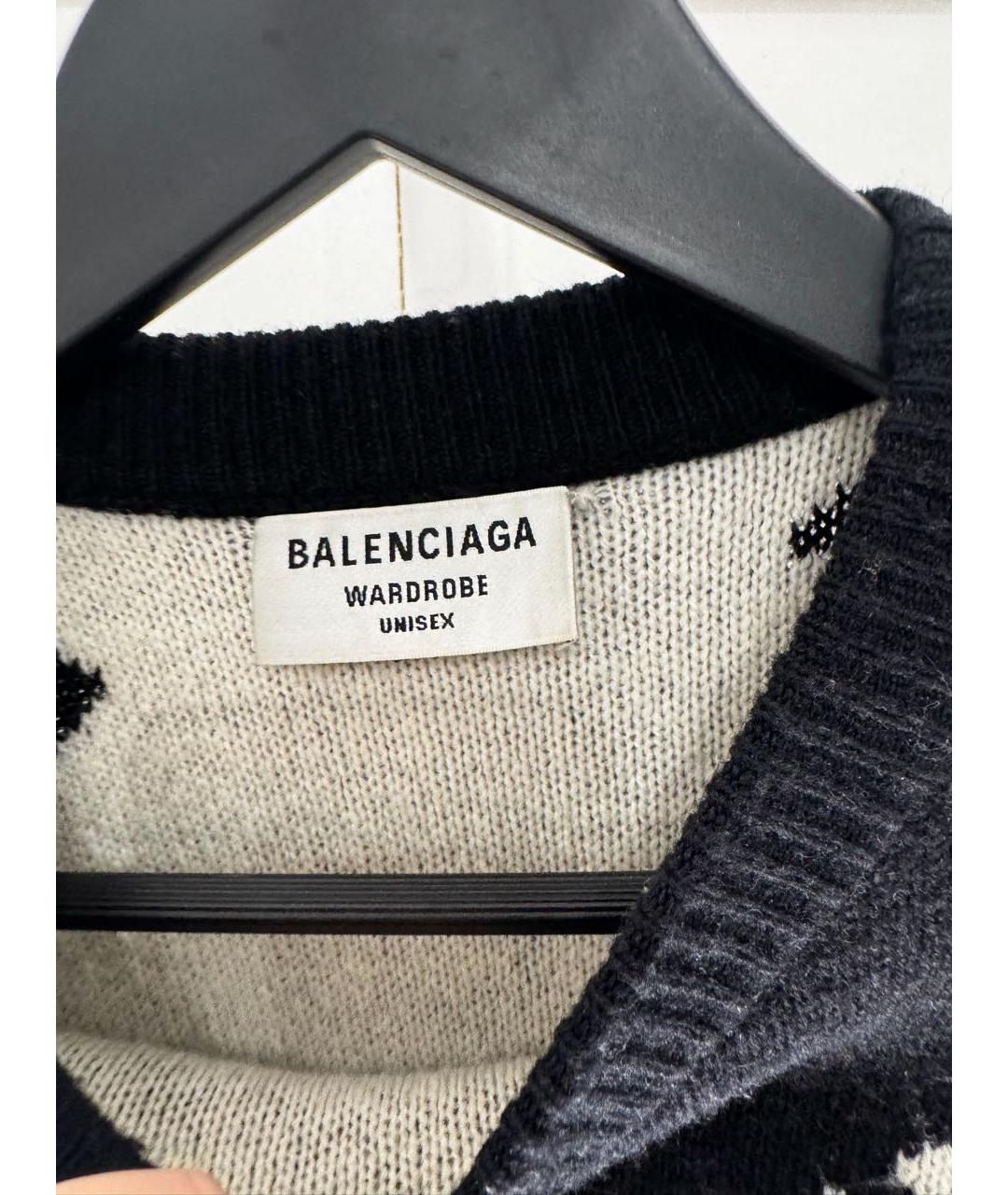 BALENCIAGA Черный шерстяной джемпер / свитер, фото 2