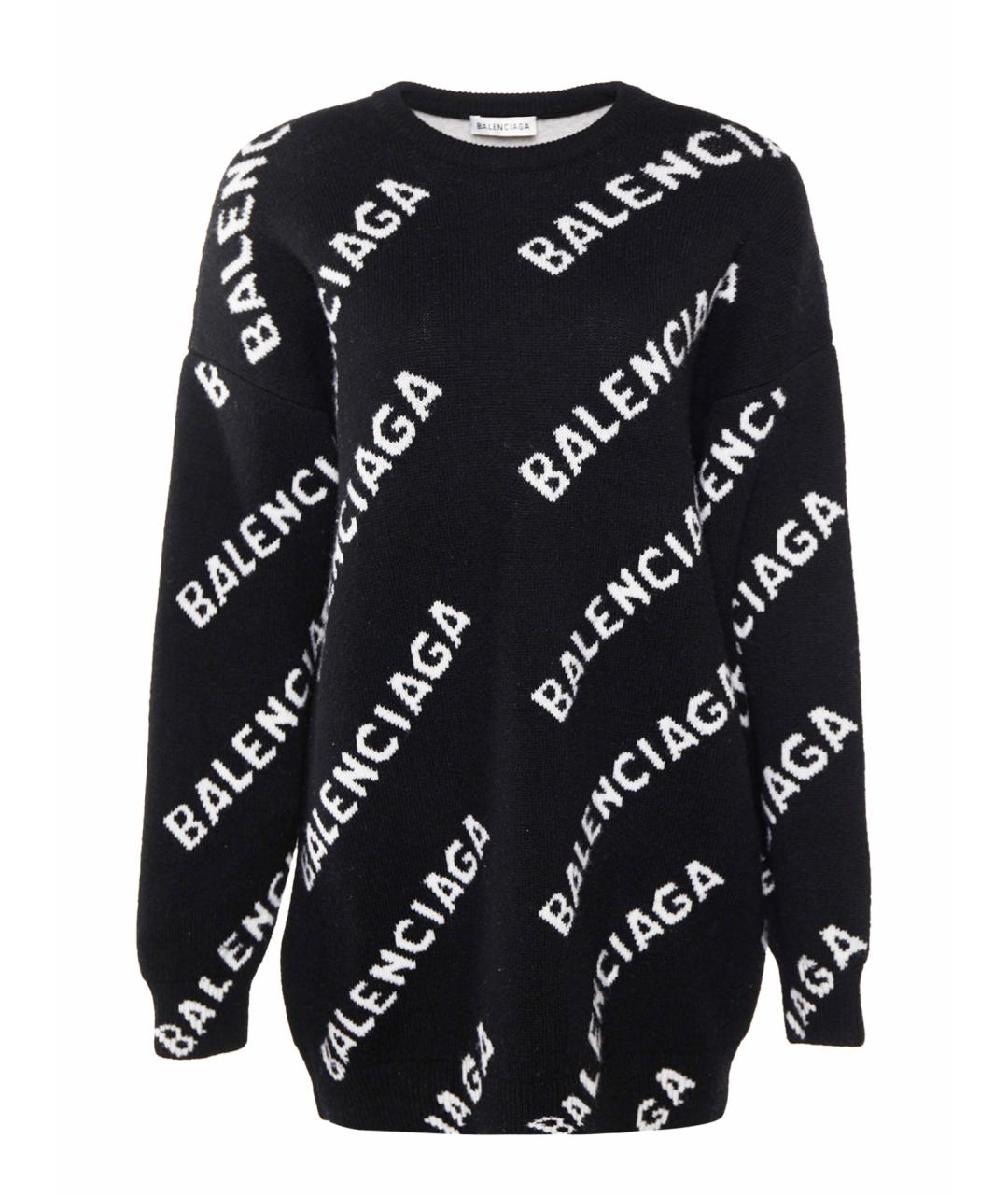 BALENCIAGA Черный шерстяной джемпер / свитер, фото 1