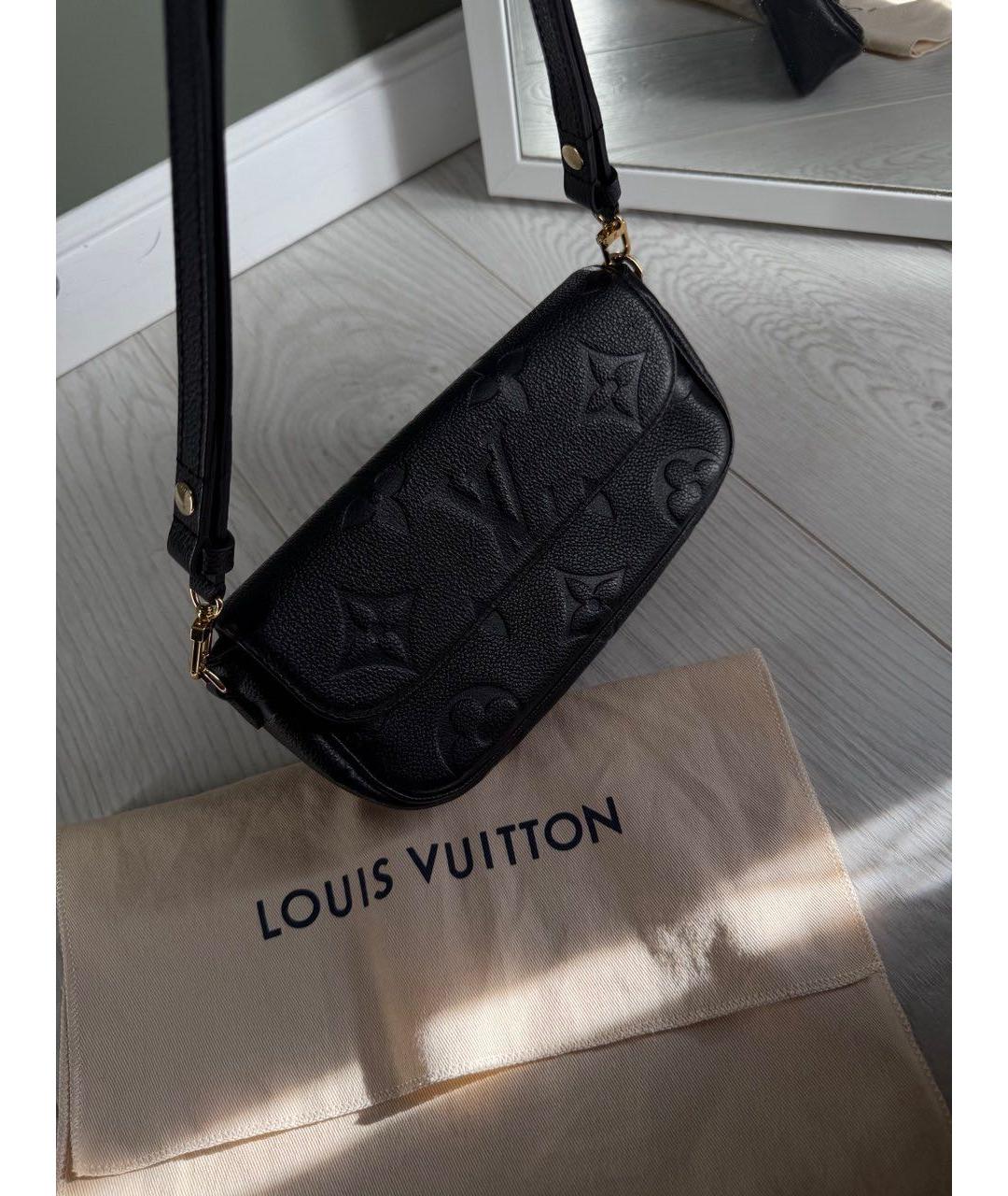 LOUIS VUITTON Черная кожаная сумка через плечо, фото 8