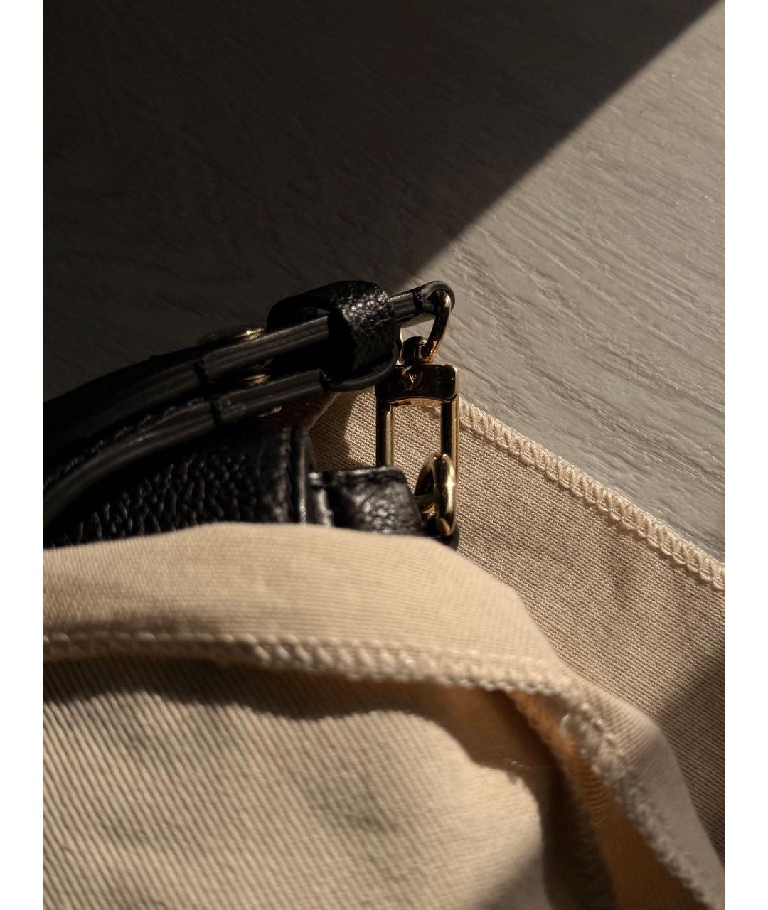 LOUIS VUITTON Черная кожаная сумка через плечо, фото 4