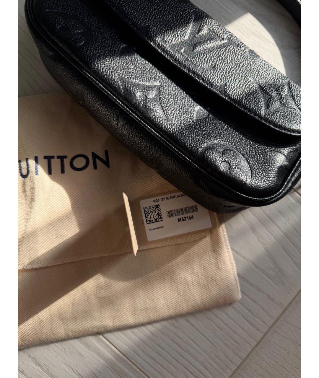 LOUIS VUITTON Черная кожаная сумка через плечо, фото 2