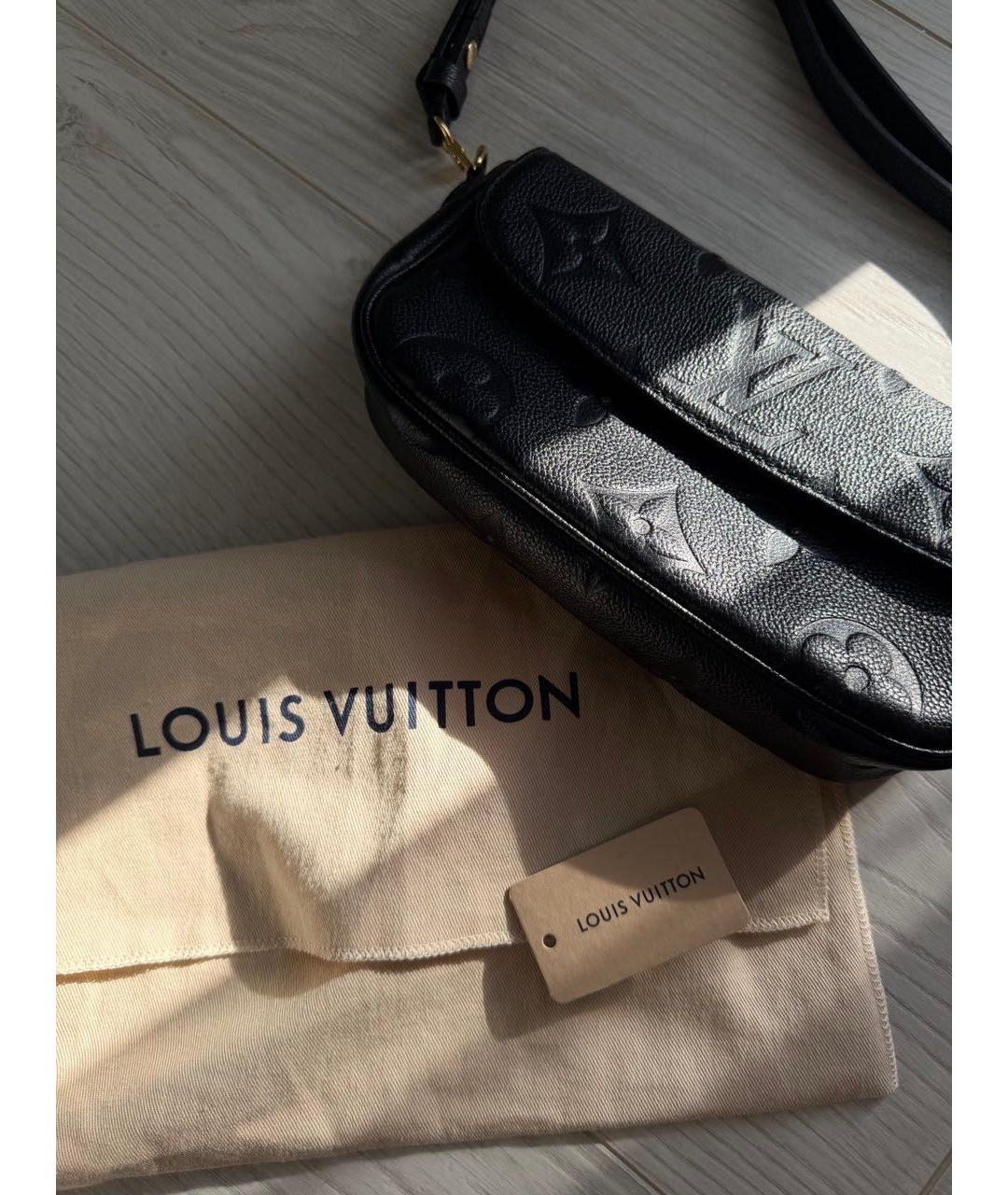 LOUIS VUITTON Черная кожаная сумка через плечо, фото 6