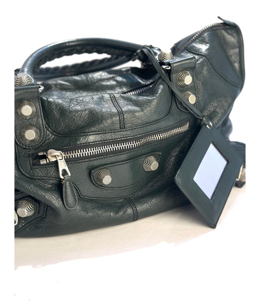 BALENCIAGA Зеленая кожаная сумка тоут, фото 3
