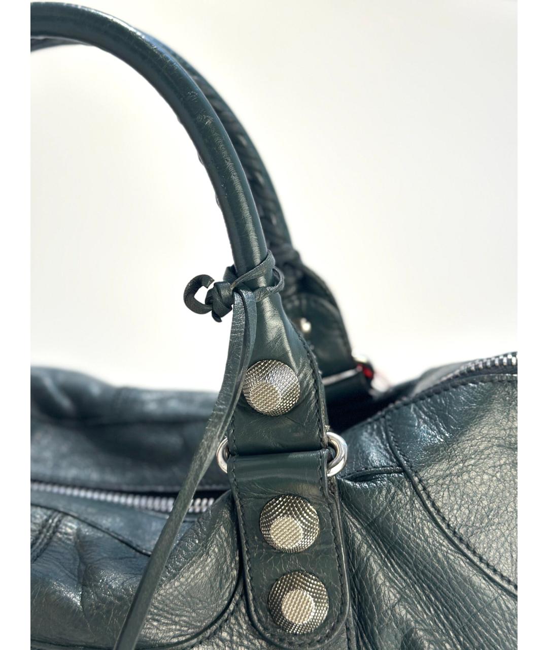 BALENCIAGA Зеленая кожаная сумка тоут, фото 5