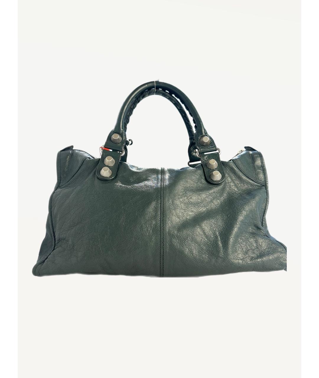 BALENCIAGA Зеленая кожаная сумка тоут, фото 2