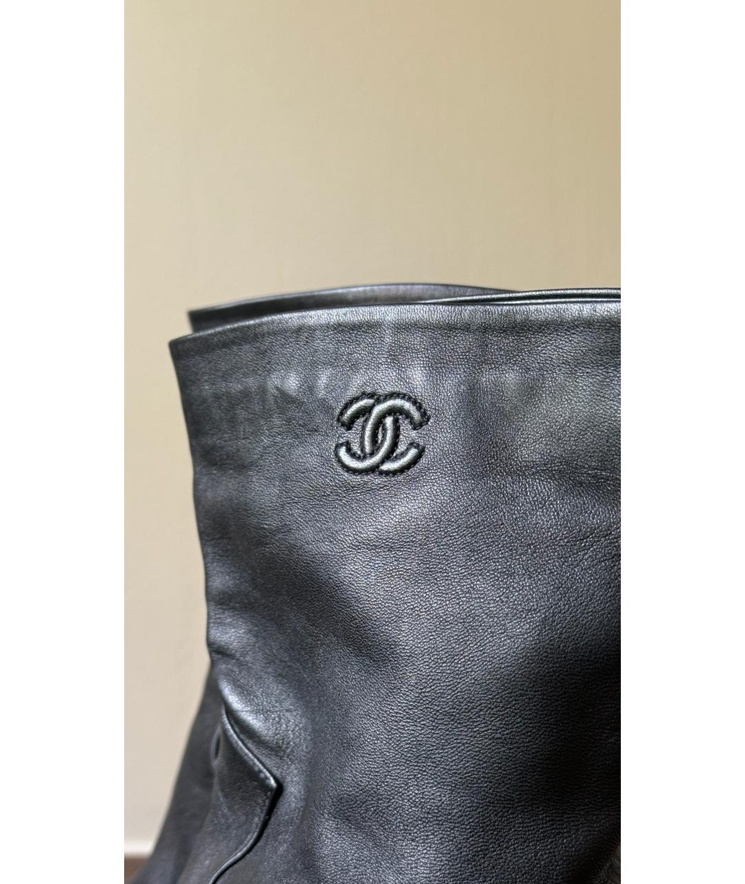 CHANEL Черные кожаные ботильоны, фото 5