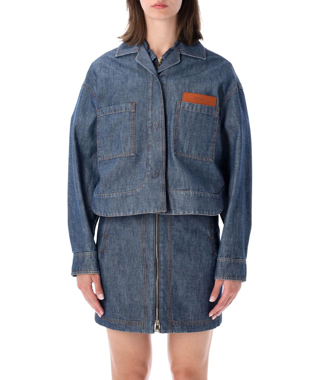 FENDI Синяя деним куртка, фото 1