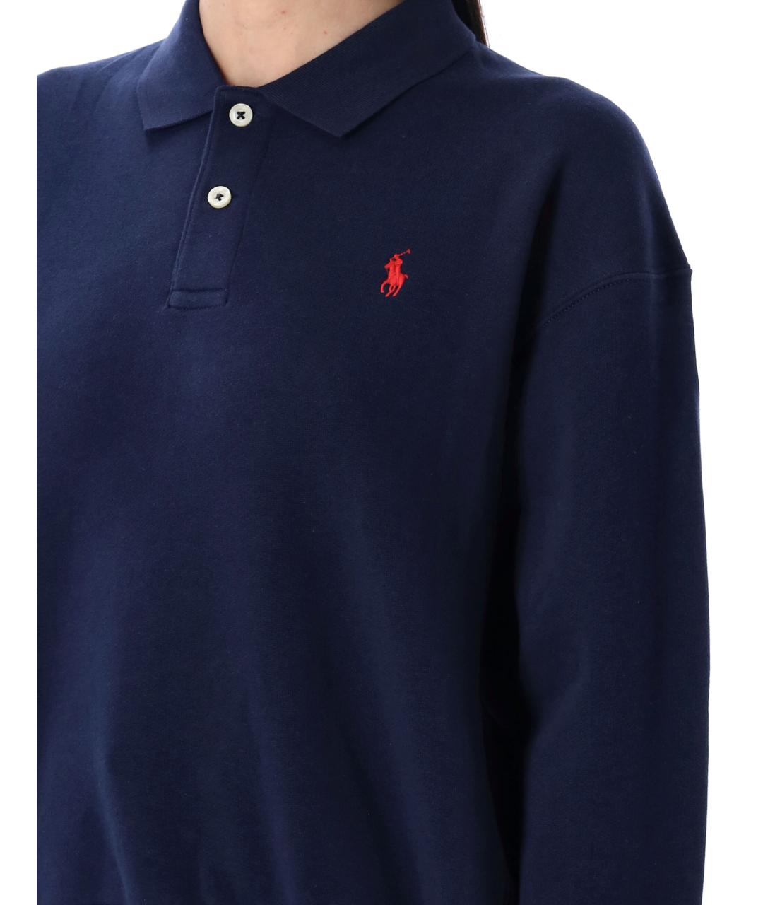 POLO RALPH LAUREN Темно-синий хлопковый джемпер / свитер, фото 3