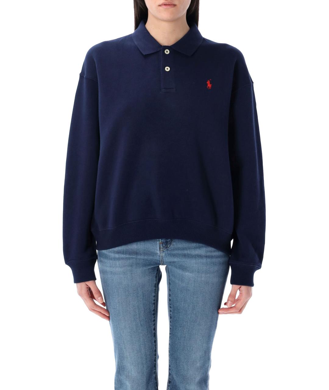 POLO RALPH LAUREN Темно-синий хлопковый джемпер / свитер, фото 1