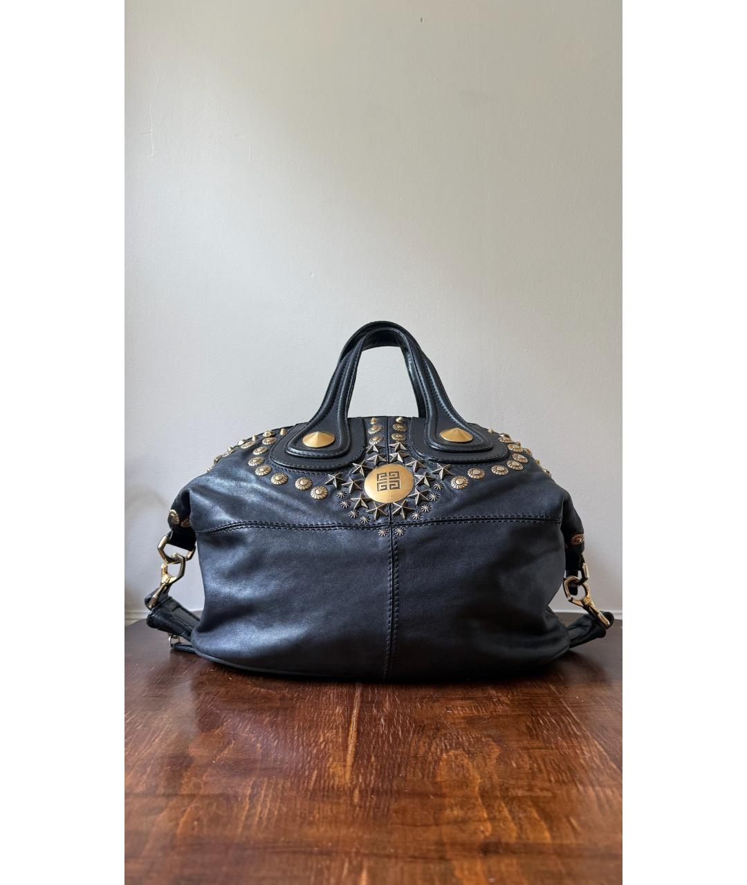 GIVENCHY Черная кожаная сумка тоут, фото 7