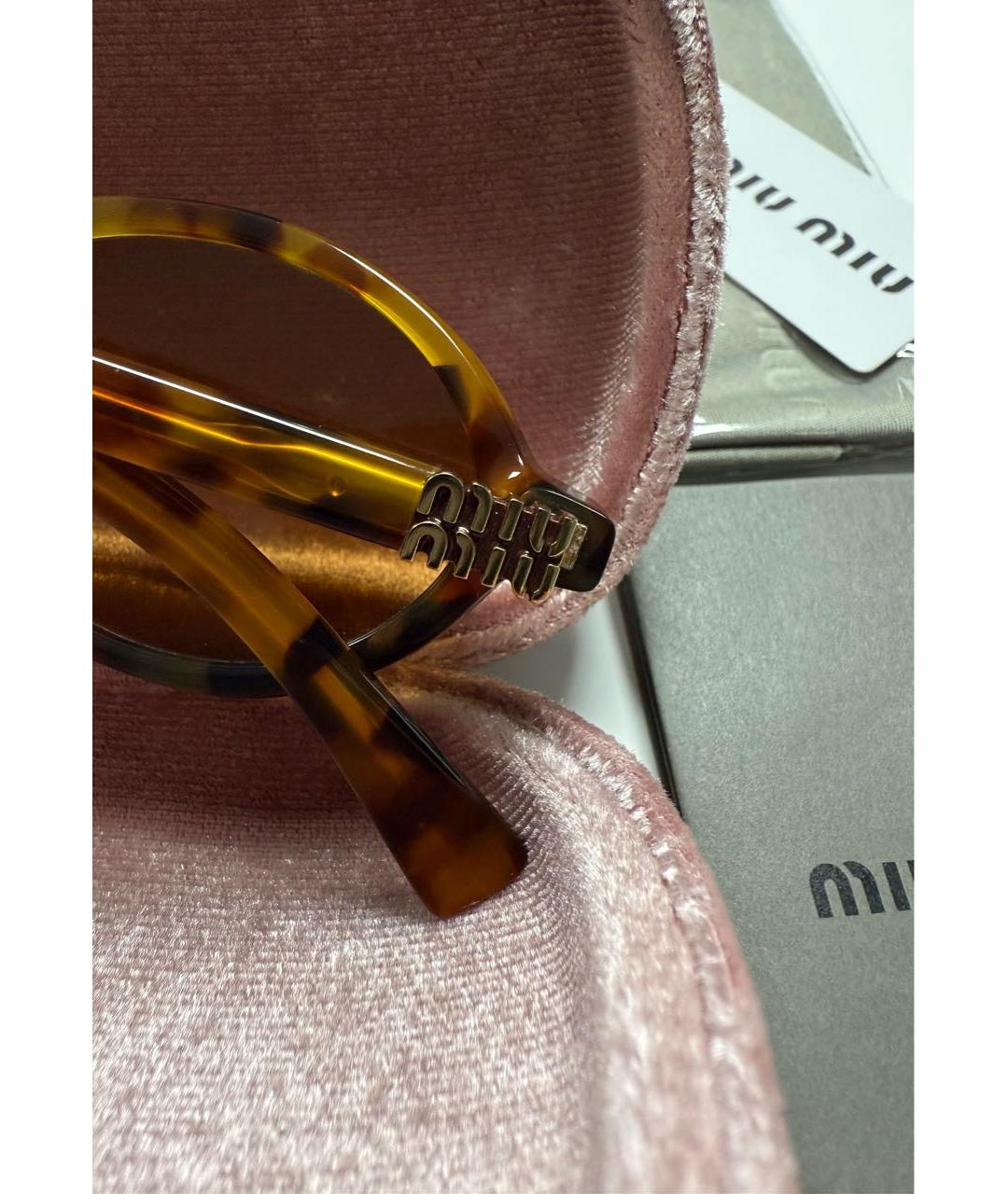 MIU MIU Коричневые пластиковые солнцезащитные очки, фото 8
