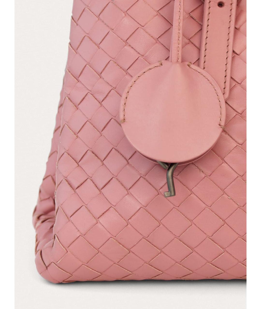 BOTTEGA VENETA Розовая кожаная сумка тоут, фото 6